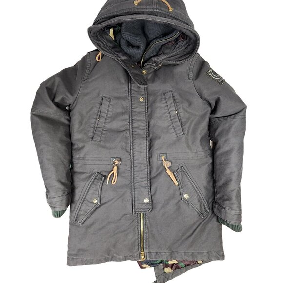 True Religion Dark Khaki Removable Liner Parka, Women's Medium - Picture 1 of 16